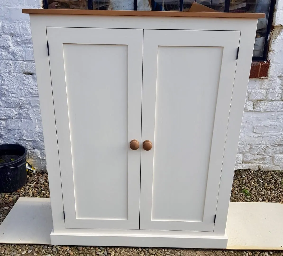 **122 cm High - Low Larder Pantry Storage Cupboard with Spice Rack for Kitchen or Utility Room (40 cm deep)