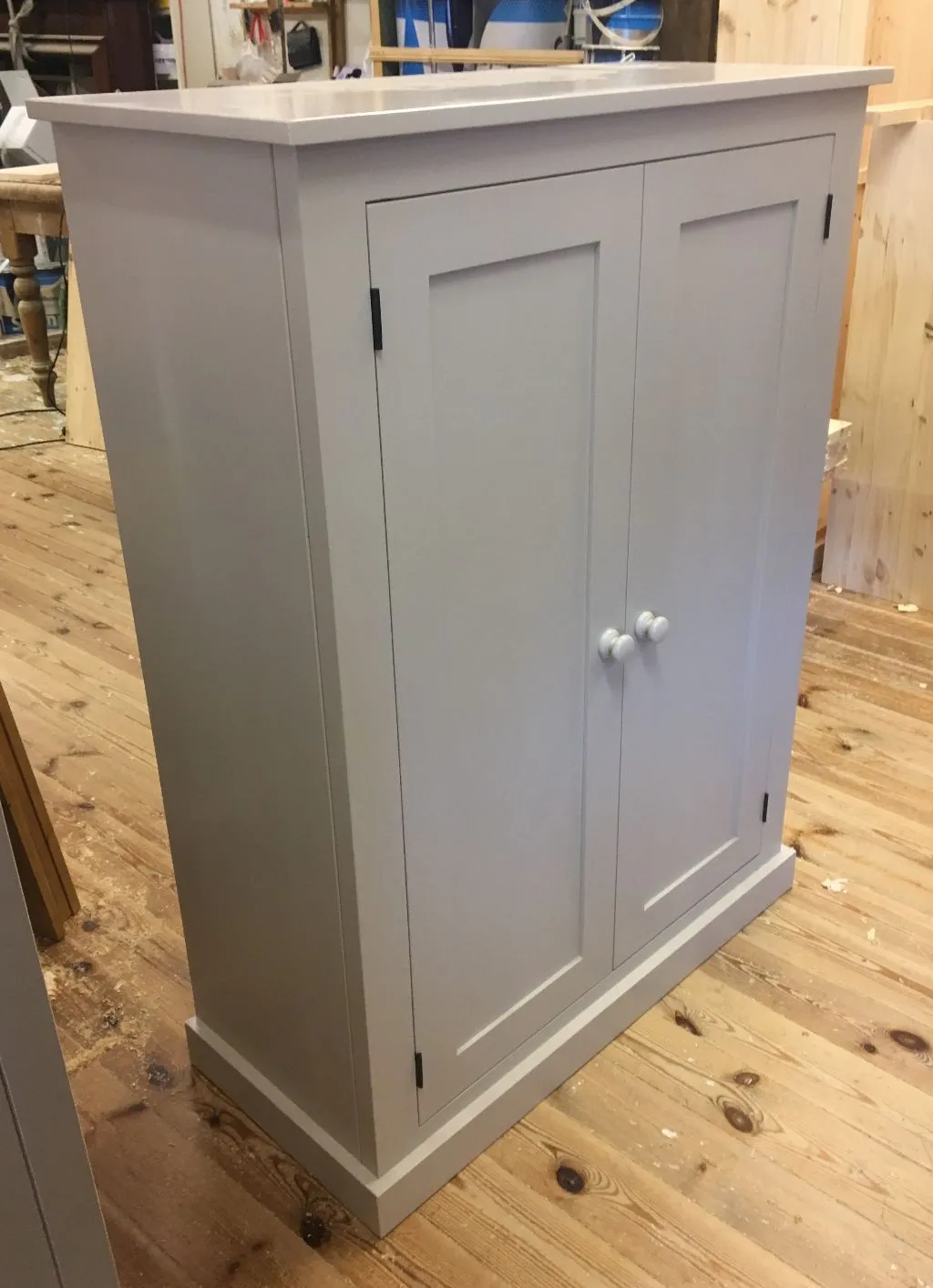 **122 cm High - Low Larder Pantry Storage Cupboard with Spice Rack for Kitchen or Utility Room (40 cm deep)