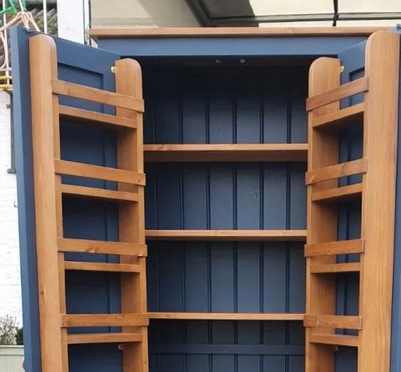 **122 cm High - Low Larder Pantry Storage Cupboard with Spice Rack for Kitchen or Utility Room (40 cm deep)