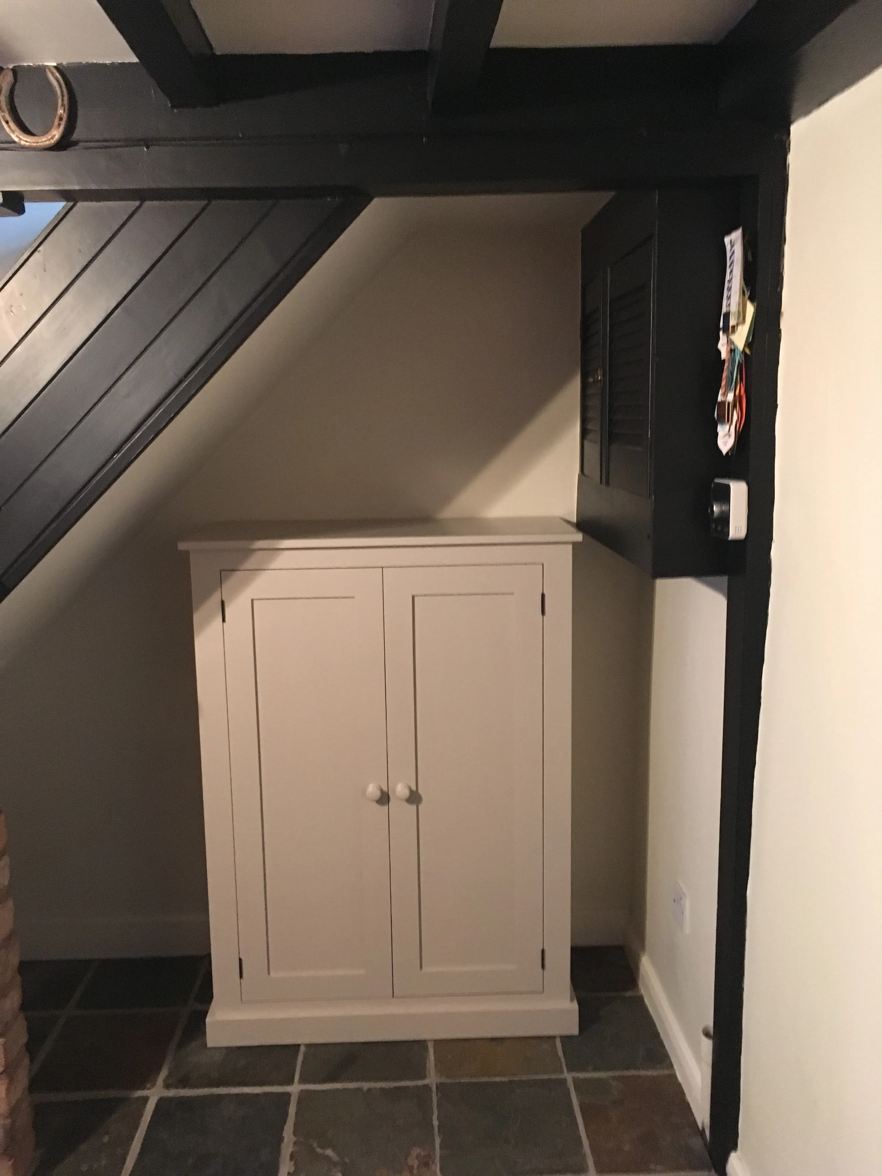 **122 cm High - Low Larder Pantry Storage Cupboard with Spice Rack for Kitchen or Utility Room (40 cm deep)