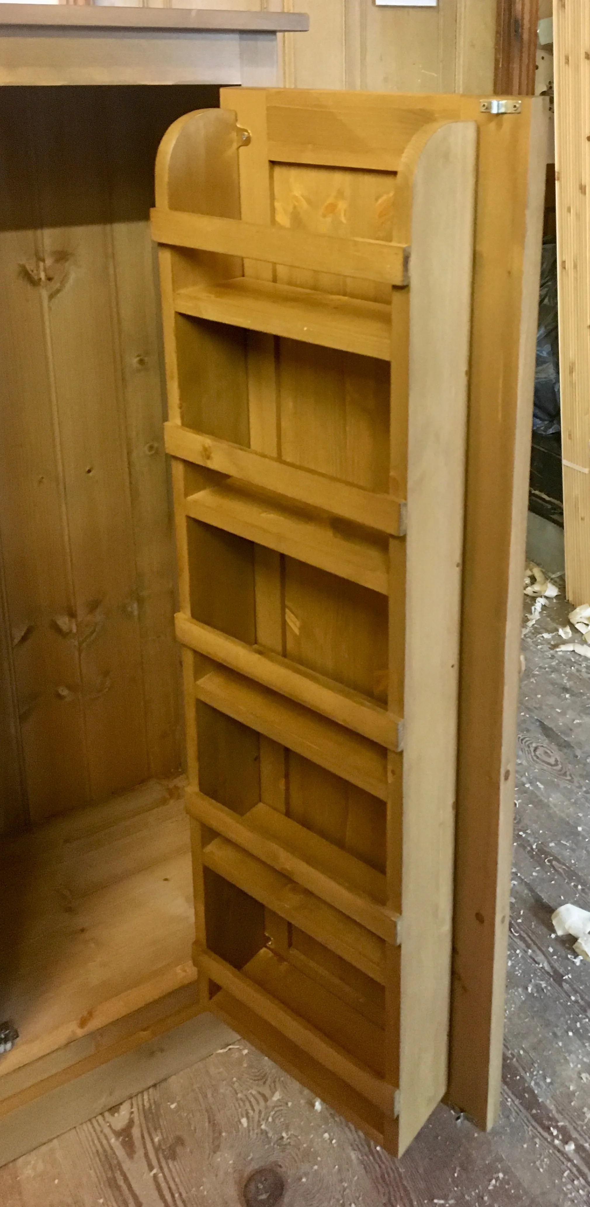 **122 cm High - Low Larder Pantry Storage Cupboard with Spice Rack for Kitchen or Utility Room (40 cm deep)