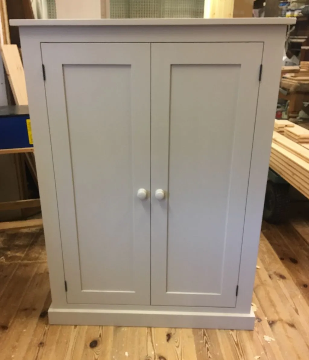 **122 cm High - Low Larder Pantry Storage Cupboard with Spice Rack for Kitchen or Utility Room (40 cm deep)