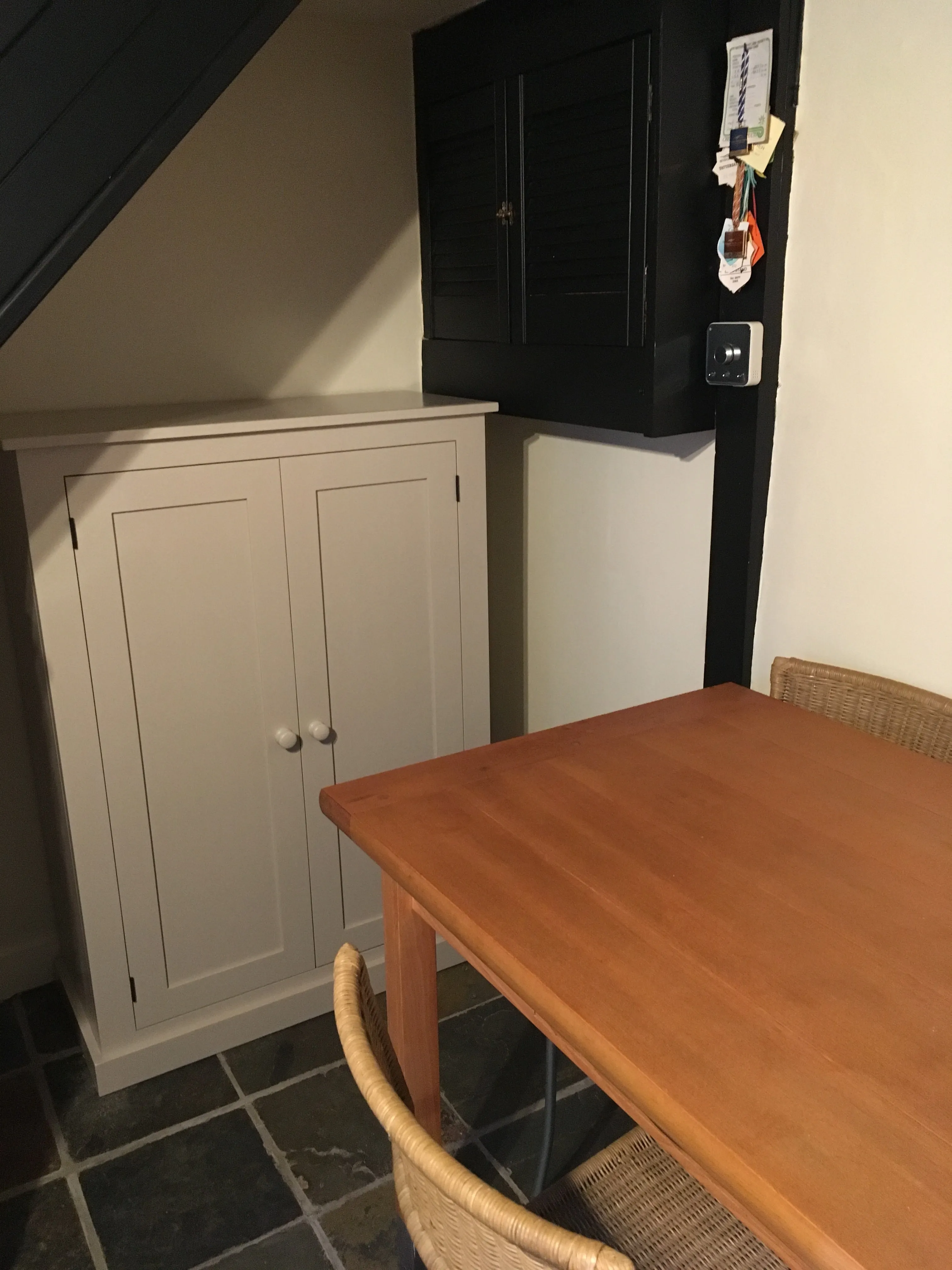 **122 cm High - Low Larder Pantry Storage Cupboard with Spice Rack for Kitchen or Utility Room (40 cm deep)