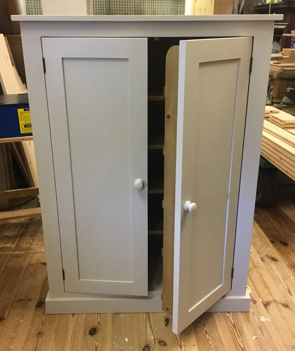 **122 cm High - Low Larder Pantry Storage Cupboard with Spice Rack for Kitchen or Utility Room (40 cm deep)