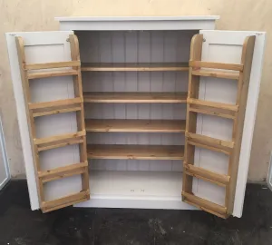 **122 cm High - Low Larder Pantry Storage Cupboard with Spice Rack for Kitchen or Utility Room (40 cm deep)