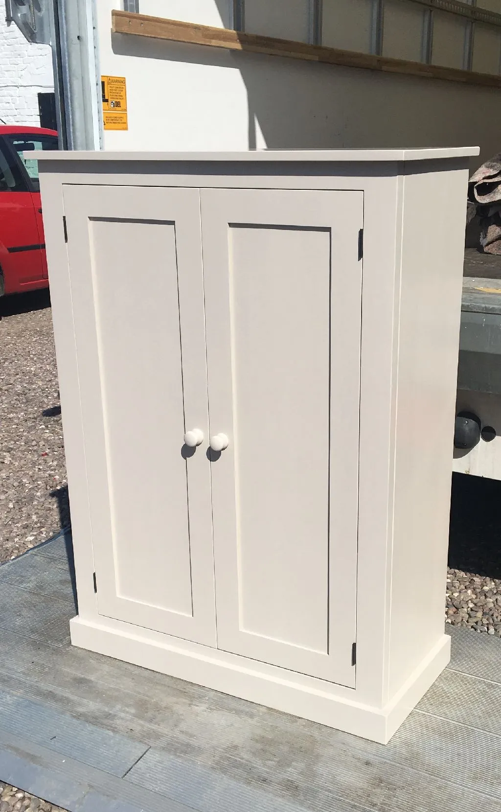 **122 cm High - Low Larder Pantry Storage Cupboard with Spice Rack for Kitchen or Utility Room (40 cm deep)
