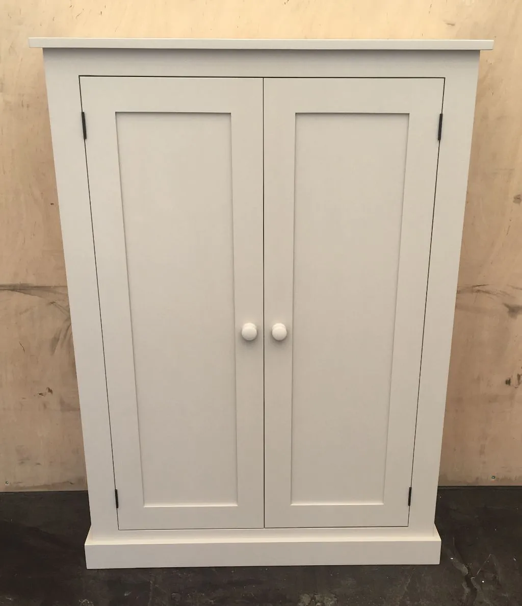 **122 cm High - Low Larder Pantry Storage Cupboard with Spice Rack for Kitchen or Utility Room (40 cm deep)