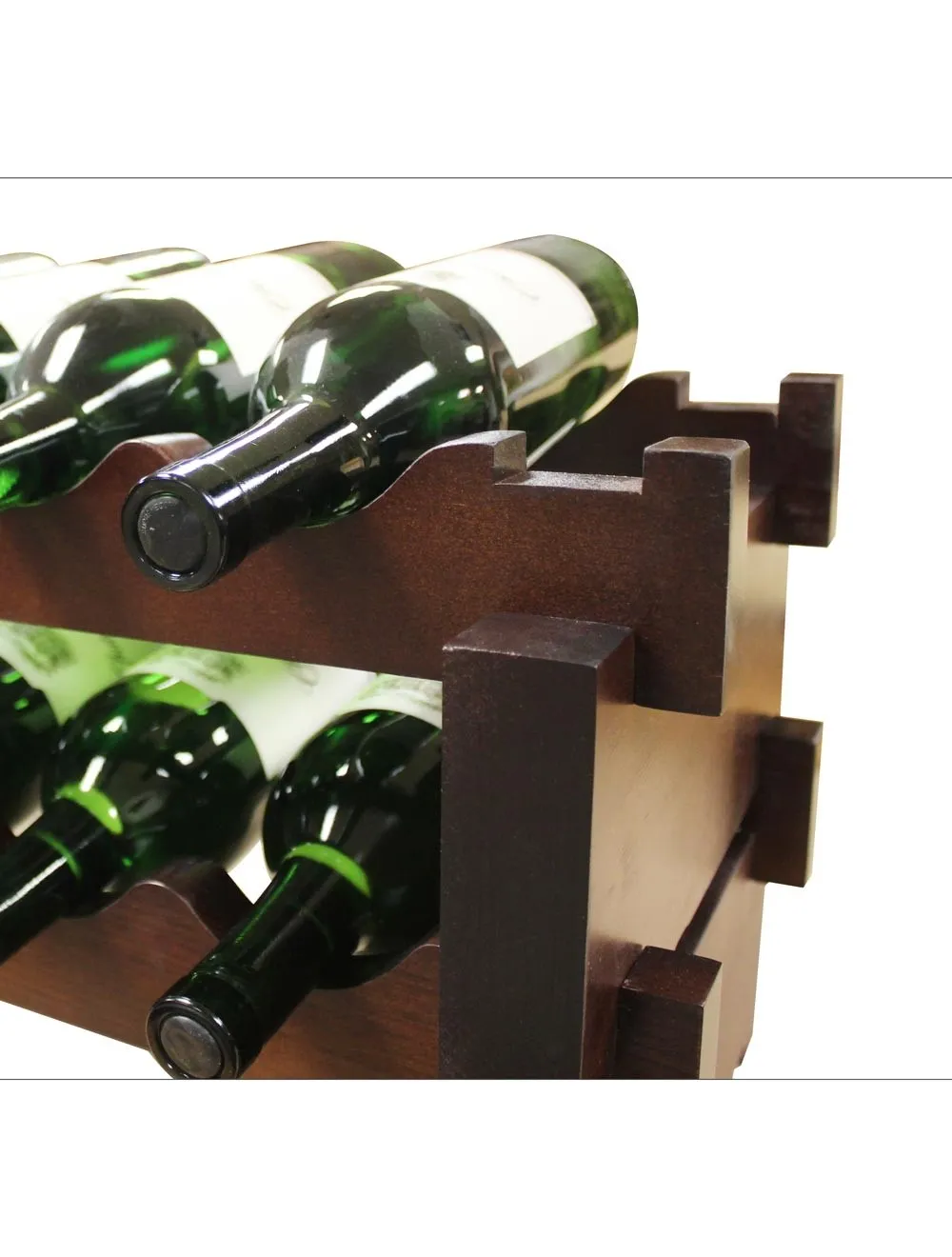 2 x 12 Bottle Modular Wine Rack (Stained)