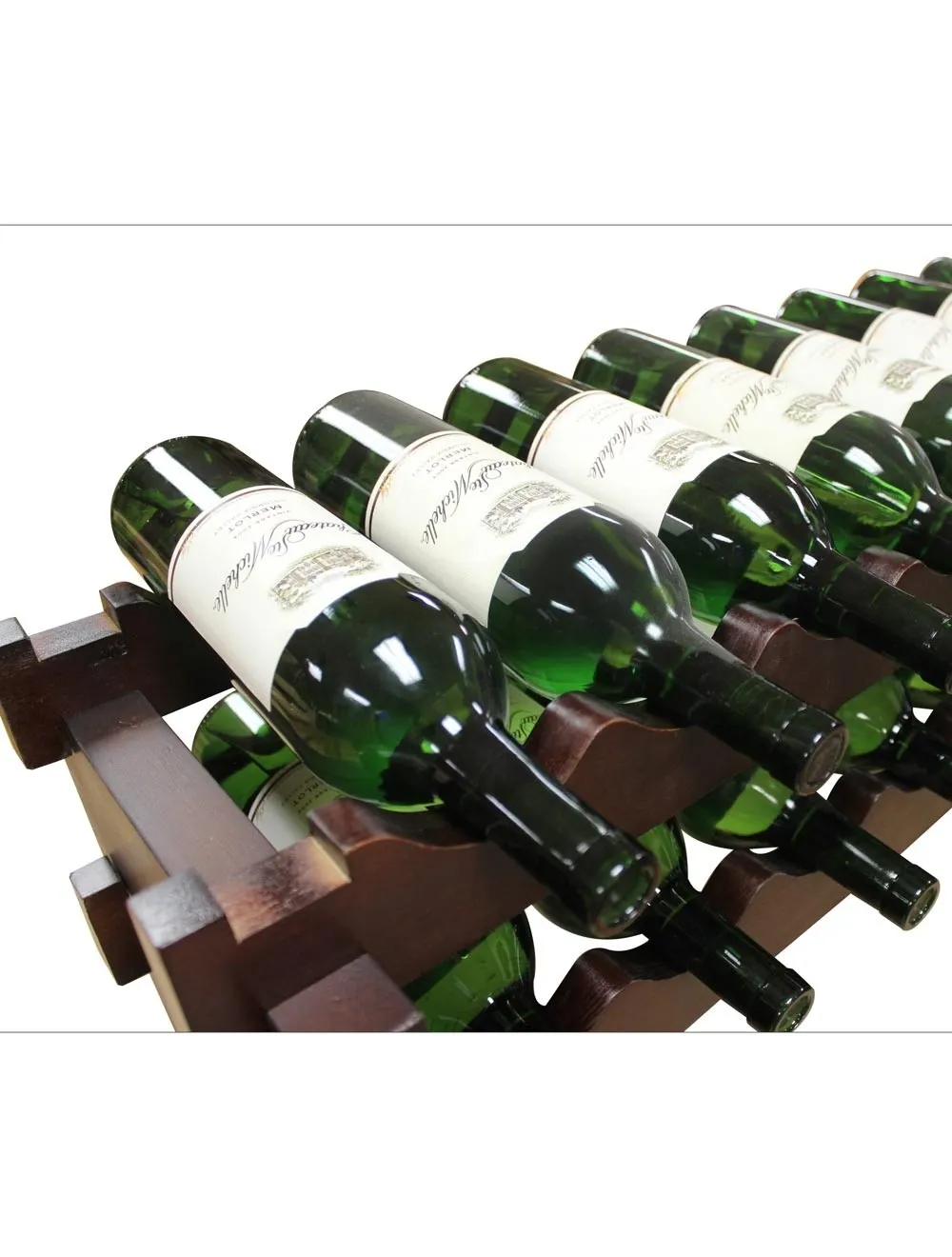 2 x 12 Bottle Modular Wine Rack (Stained)
