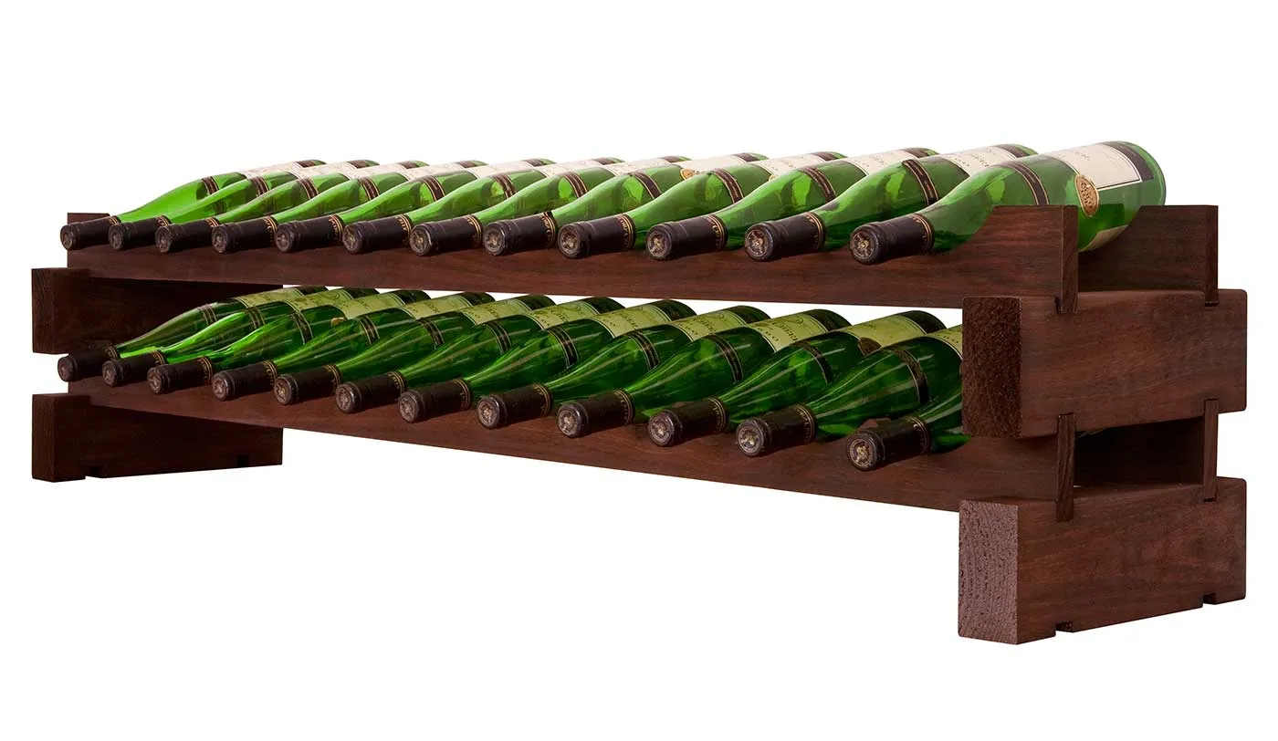 2 x 12 Bottle Modular Wine Rack (Stained)