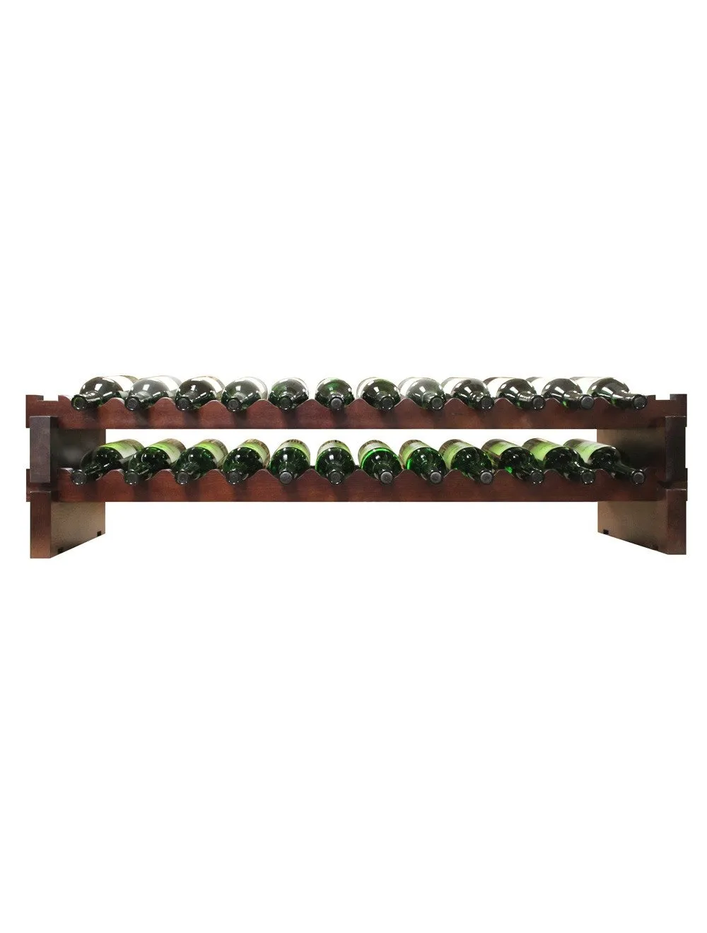 2 x 12 Bottle Modular Wine Rack (Stained)