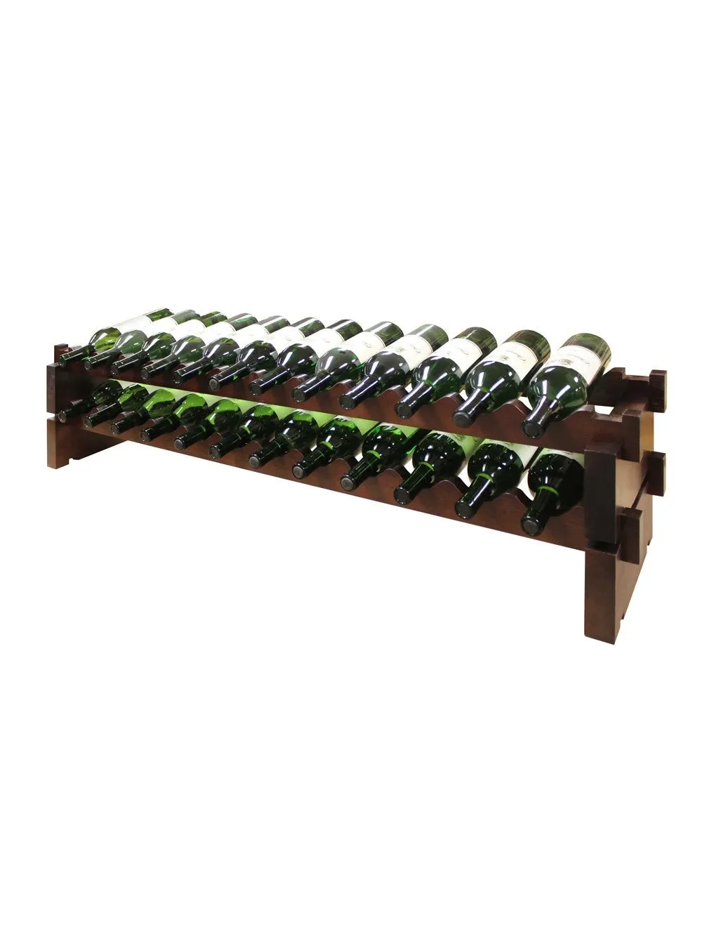2 x 12 Bottle Modular Wine Rack (Stained)