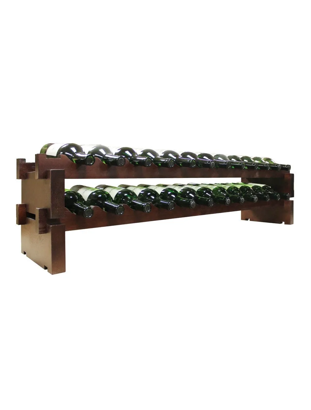 2 x 12 Bottle Modular Wine Rack (Stained)
