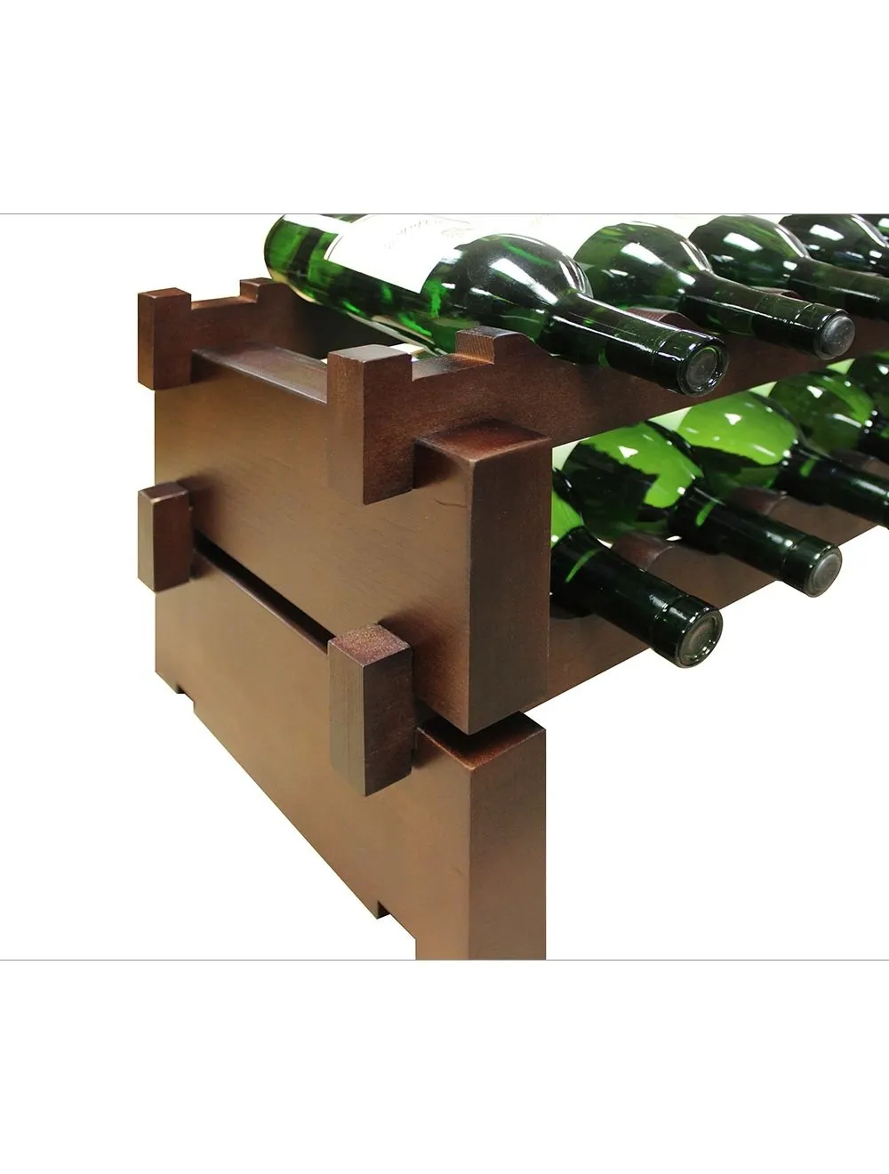 2 x 9 Bottle Modular Wine Rack (Stained)