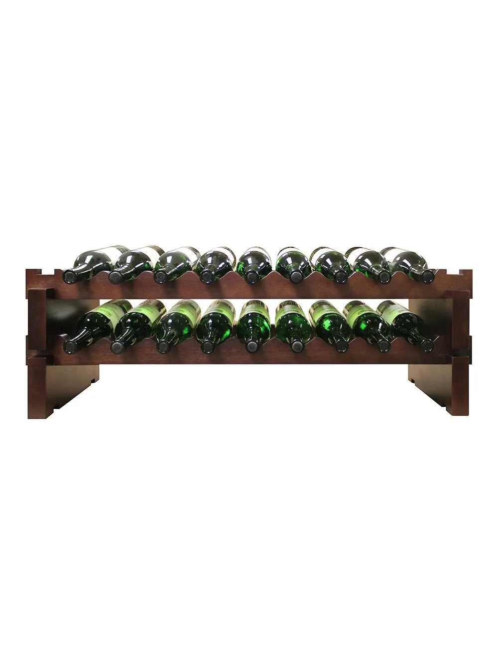 2 x 9 Bottle Modular Wine Rack (Stained)