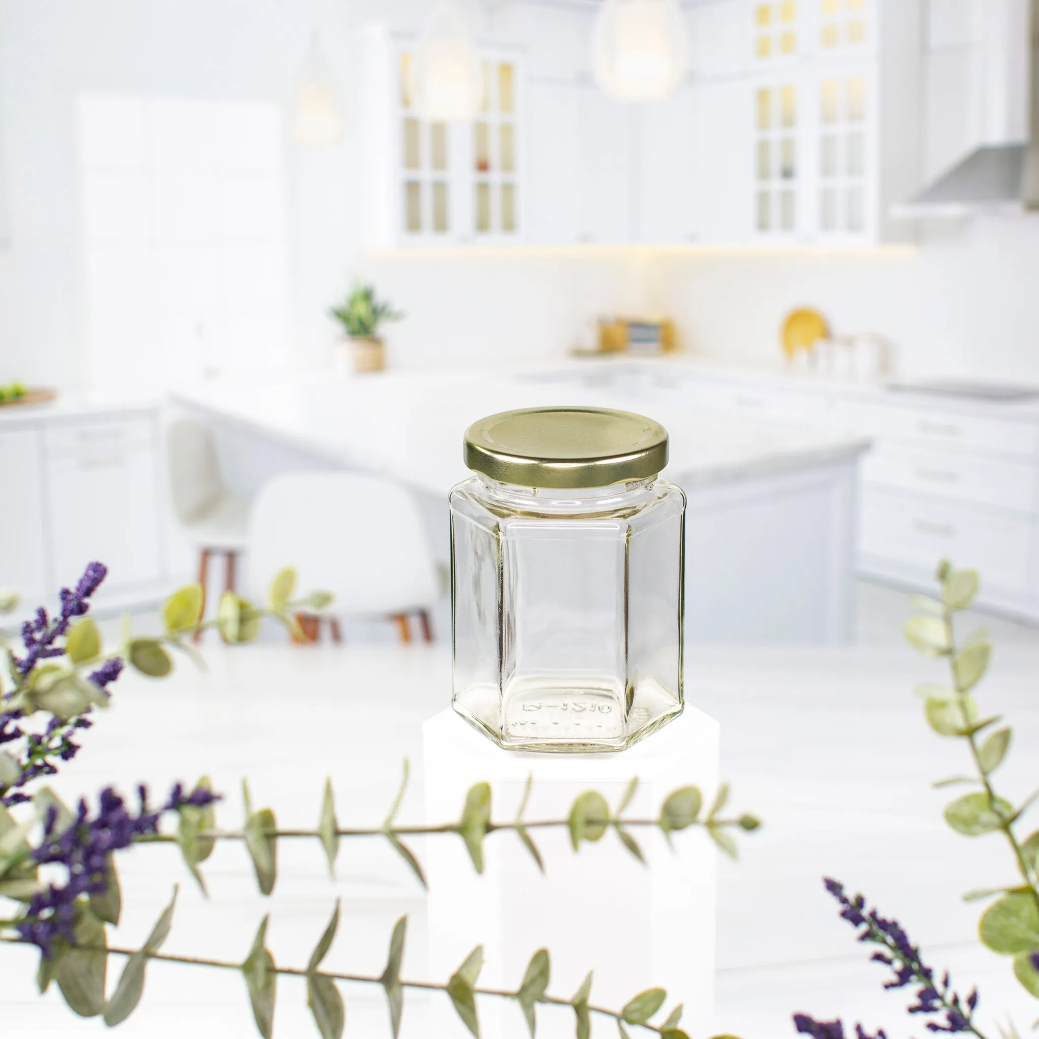 9 oz / 260 ml Hexagon Glass Jar with 63mm Neck