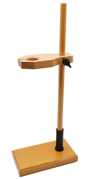 Adjustable Funnel Stand, Polished Wood, 1.5" Hole Diameter, 17" Tall - Eisco Labs