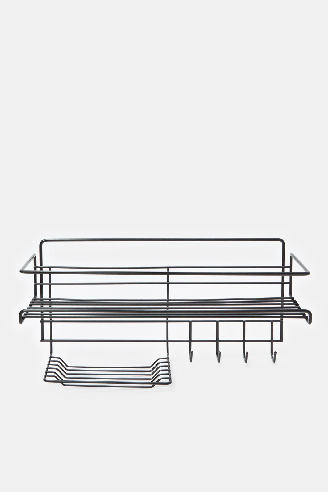 Sleek Black Space-Saving Rectangle Kitchen Storage Rack