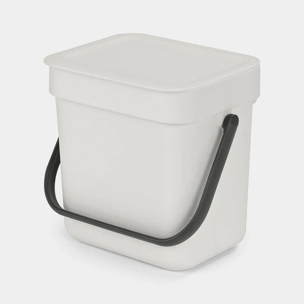 Brabantia 3L Sort & Go Kitchen Rubbish Bin Light Grey