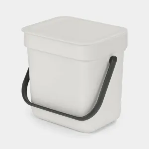 Brabantia 3L Sort & Go Kitchen Rubbish Bin Light Grey