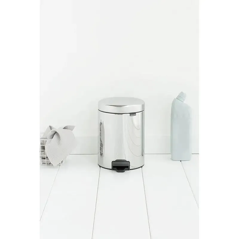 Brabantia NewIcon Pedal Bin - 5L - Brilliant Steel