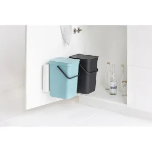 Brabantia Sort & Go Built-In Cupborad Bin - 12 Litre - Grey & Mint (2 Pack)
