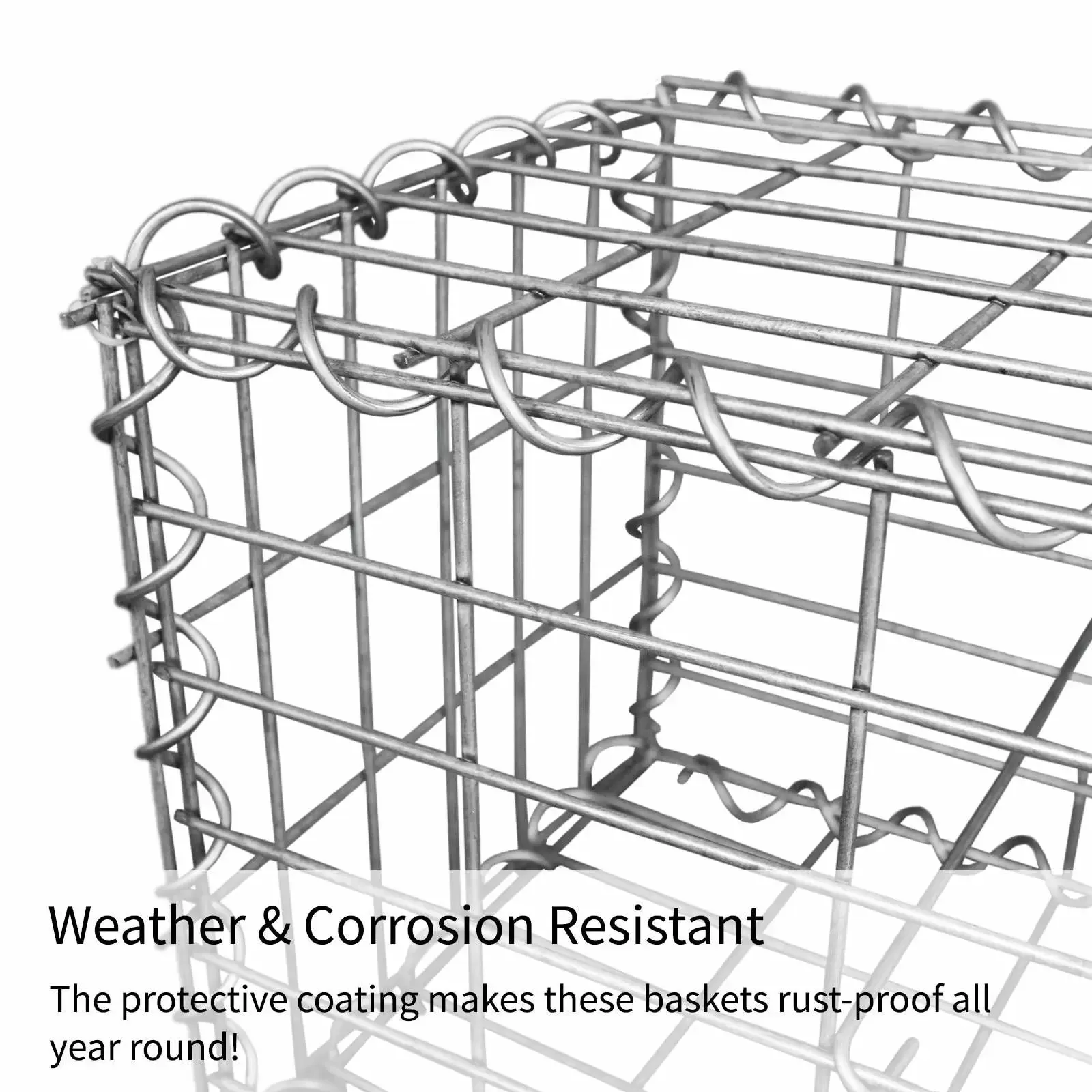 Gabion Baskets Garden Mesh Cages Wire Stone 100X100X100CM