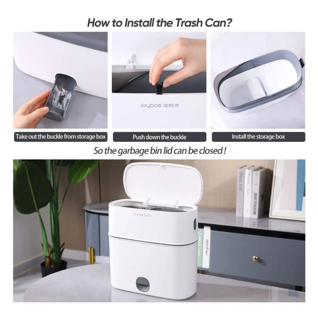 Joybos Easy pack Trash Can With Press Lid 15L Grey