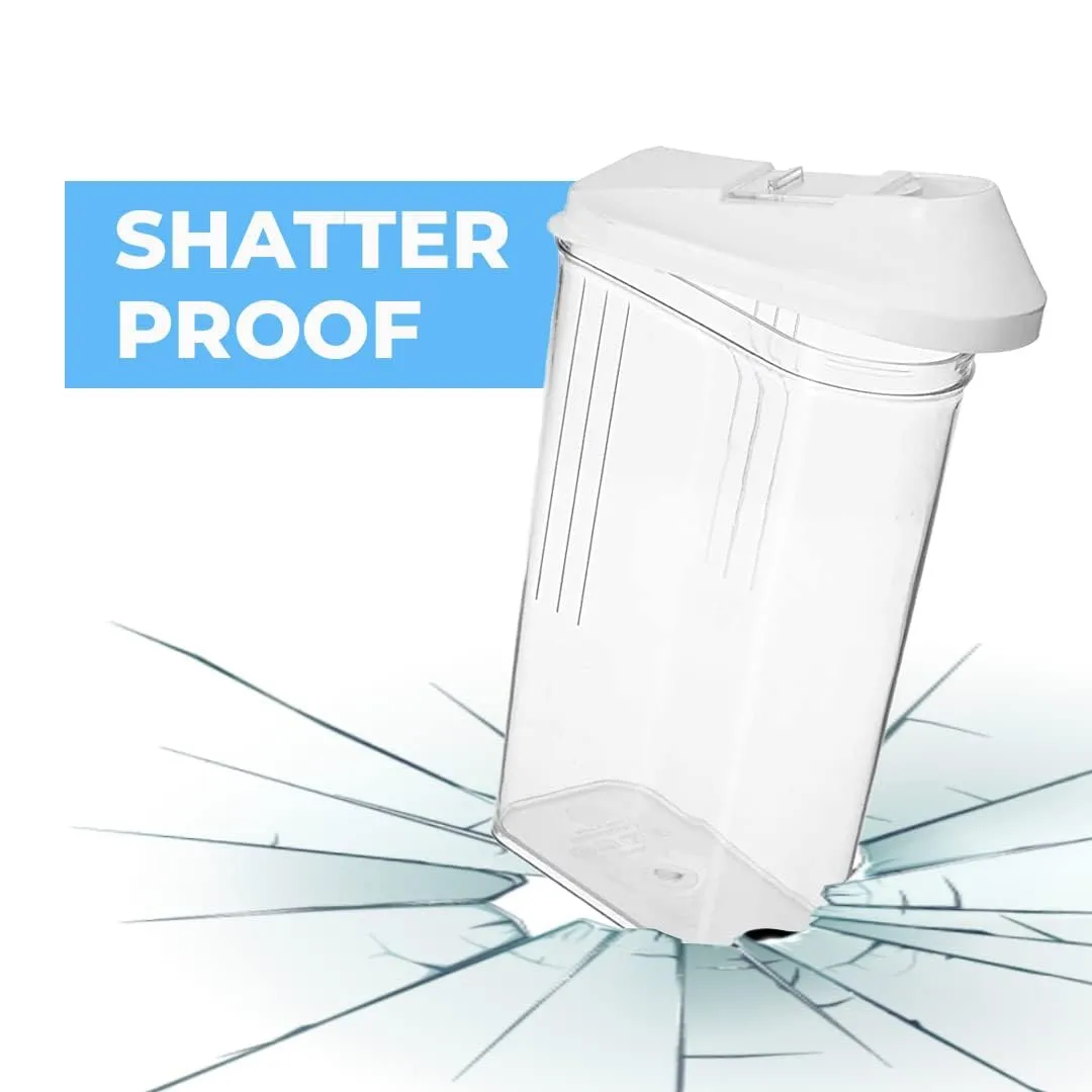 Kuber Industries Plastic Dispenser Kitchen Set|Smooth Sliding Mouth/Lid Mechanism|Food Grade Plastic, Durable & safe|Container for Kitchen Storage Set of 3|750ml, Transparent with White Lid(Pack Of 3)