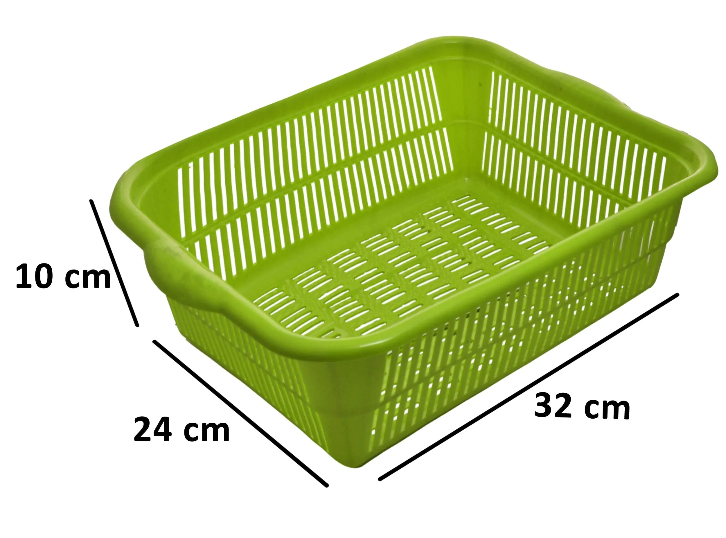 Kuber Industries Plastic Kitchen Small Size Vegetables and Fruits Washing Basket Dish Rack Multipurpose Organizers (Green)-KUBERMART1682