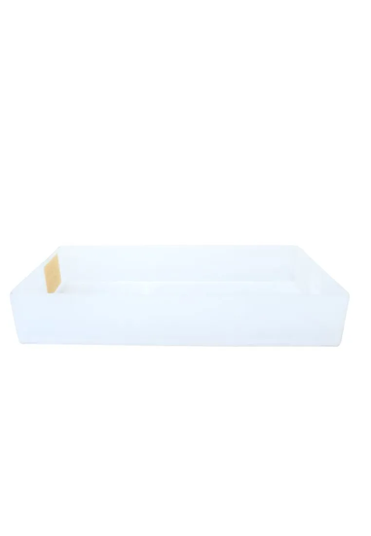 Landmark Rectangular Stackable Organizer - White 15 x 30 x 5cm