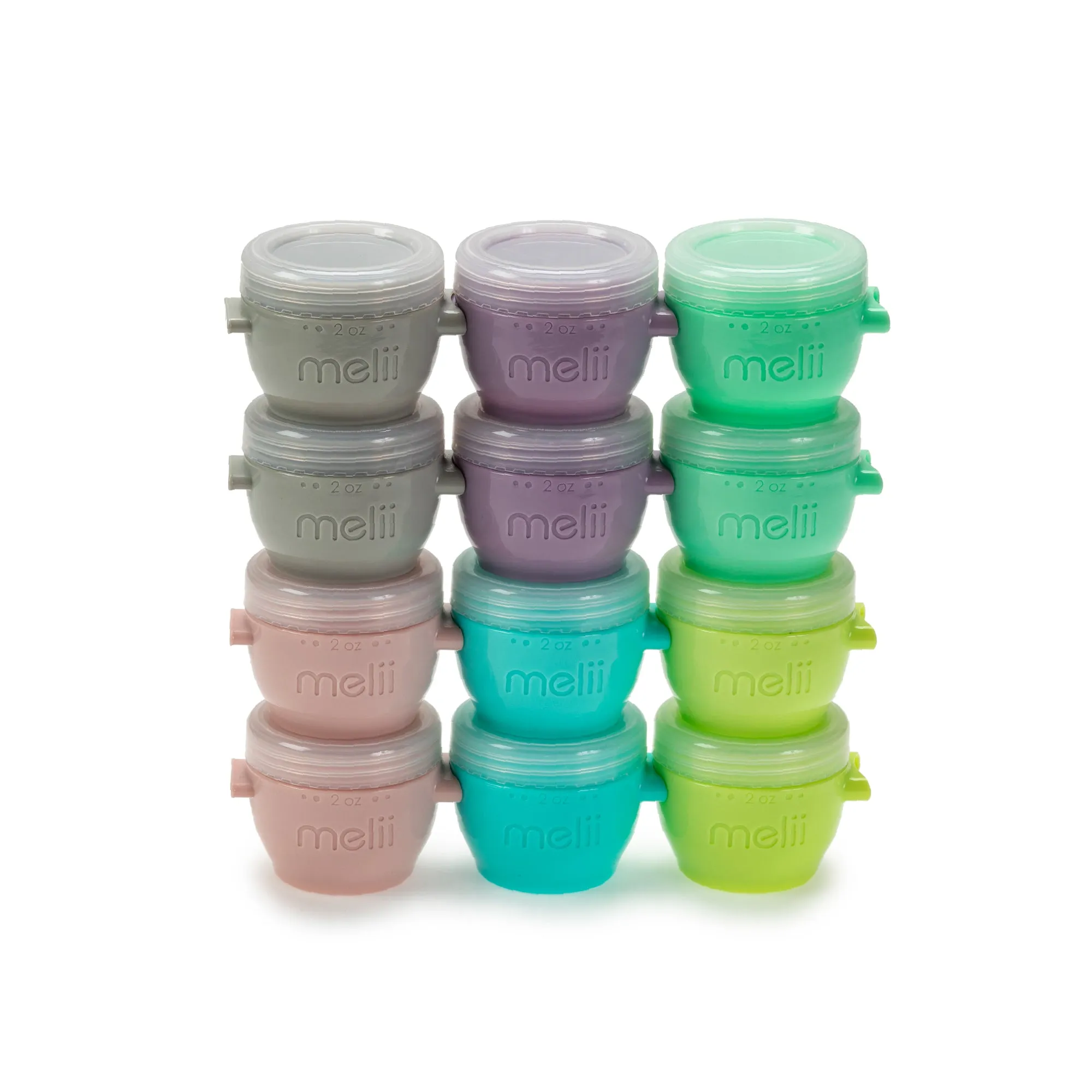 Melii Snap & Go Pods - Airtight & Leakproof Baby Food Containers - Baby Food Storage Pods for Effortless Mealtime, 2oz, Set of 12