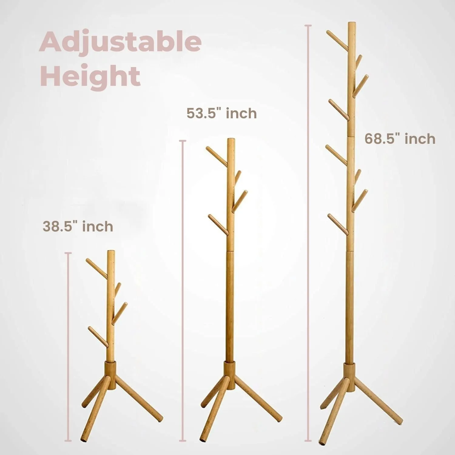 Moso Bamboo 8-Hook Coat Rack Stand, Space-Saving - Ekkio