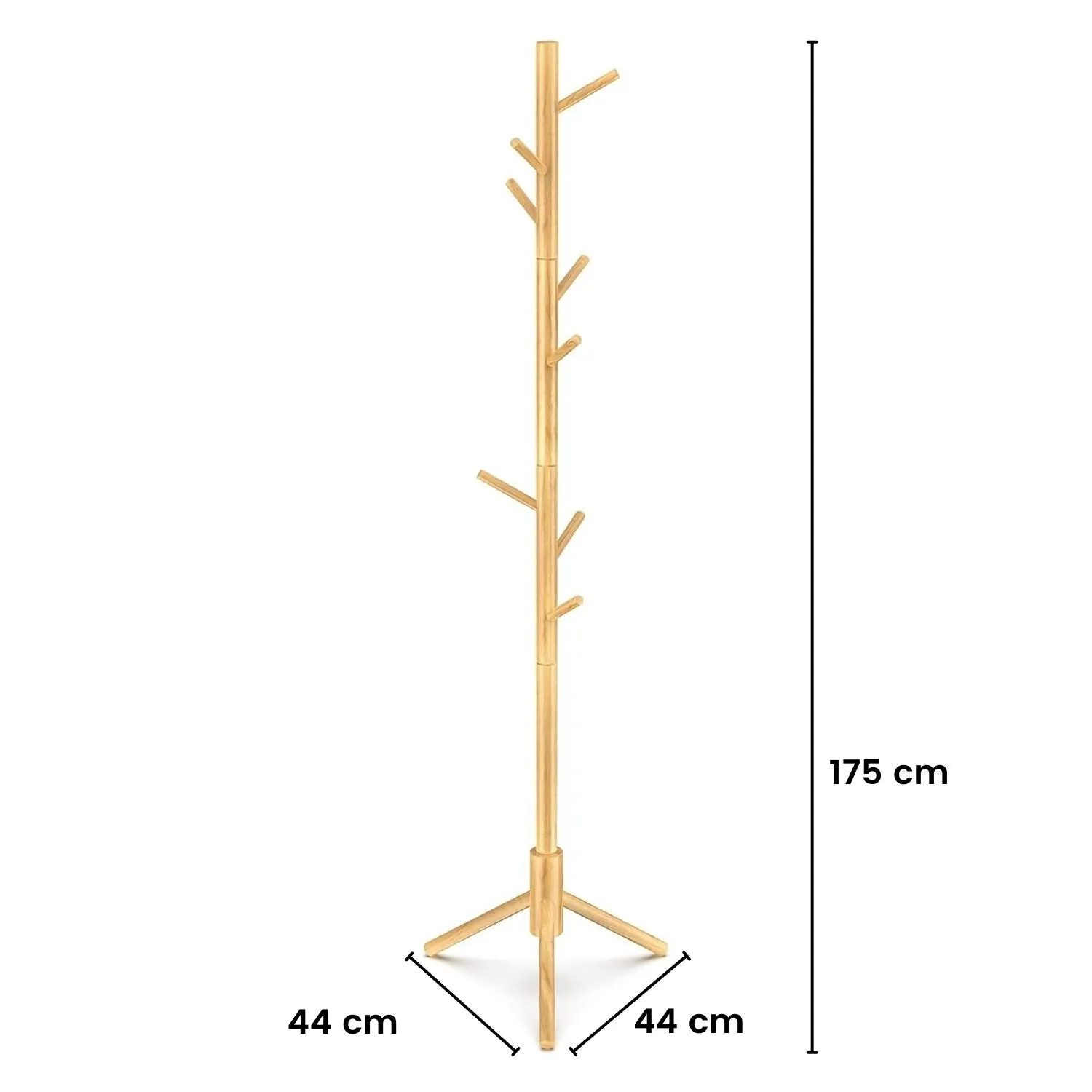 Moso Bamboo 8-Hook Coat Rack Stand, Space-Saving - Ekkio