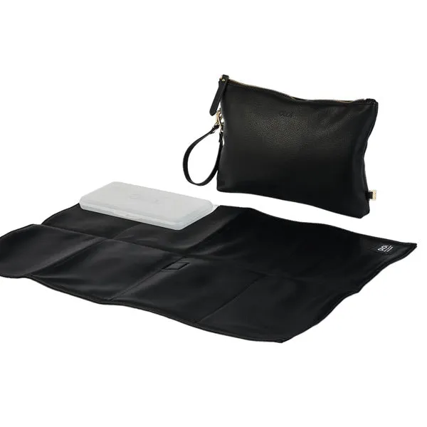 OiOi Nappy Changing Pouch - Black Dimple