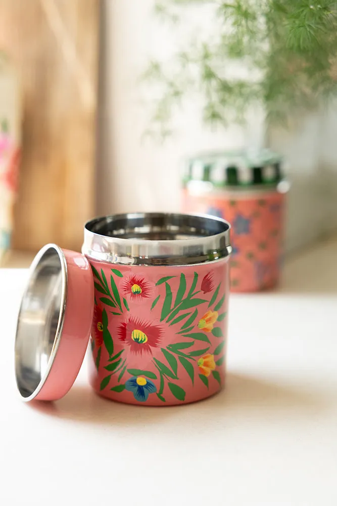 Pink Floral Spice Tin