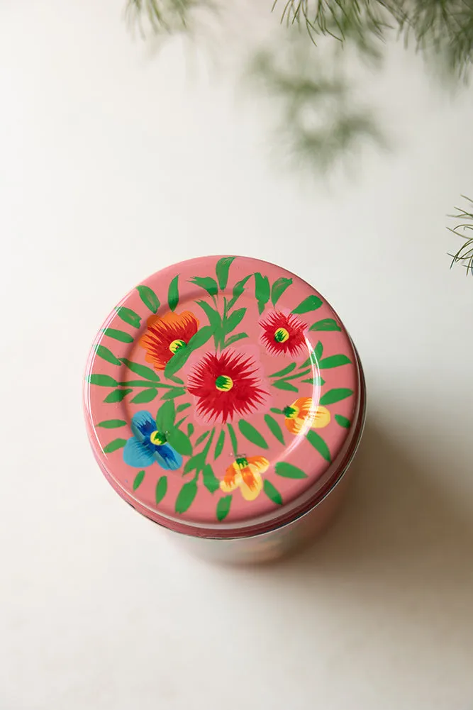 Pink Floral Spice Tin