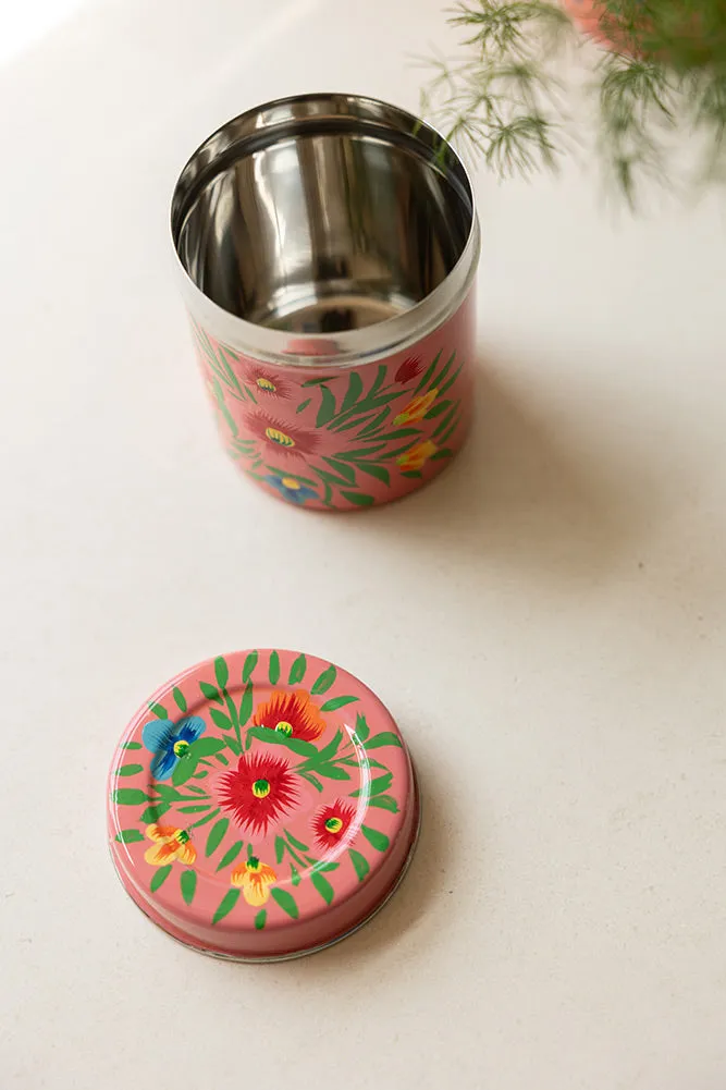 Pink Floral Spice Tin