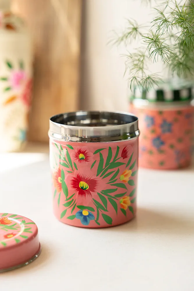 Pink Floral Spice Tin