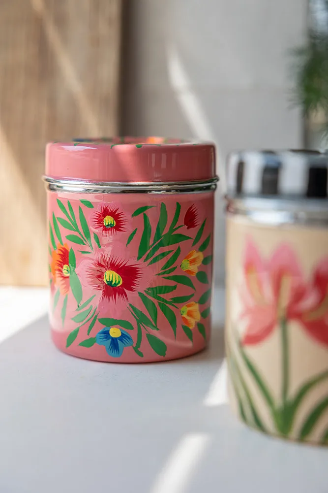 Pink Floral Spice Tin