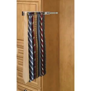 Rev-A-Shelf 12" in Satin Nickel Side mount Tie Rack TRC-12SN