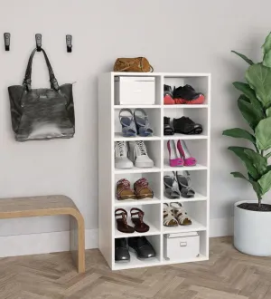 Riley Shoe Rack in Frosty White Finish