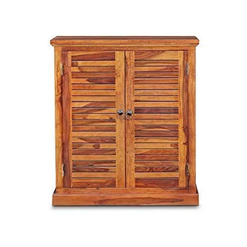 Sheesham Wood Shoe Rack (Two Doors With Drawers)
