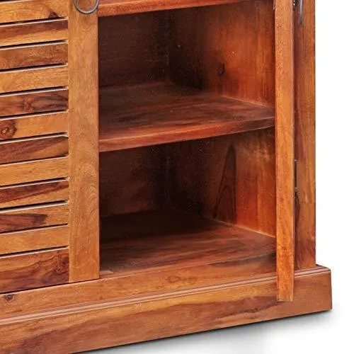 Sheesham Wood Shoe Rack (Two Doors With Drawers)
