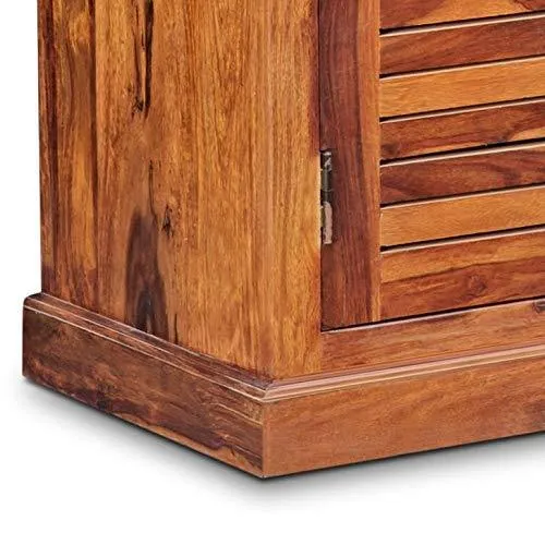 Sheesham Wood Shoe Rack (Two Doors With Drawers)