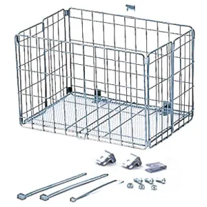 Uc Folding Rear Rack Basket Silver,13''W X 8.5''D X 8.5''H Folding Rear Basket! Ultracycle Baskets