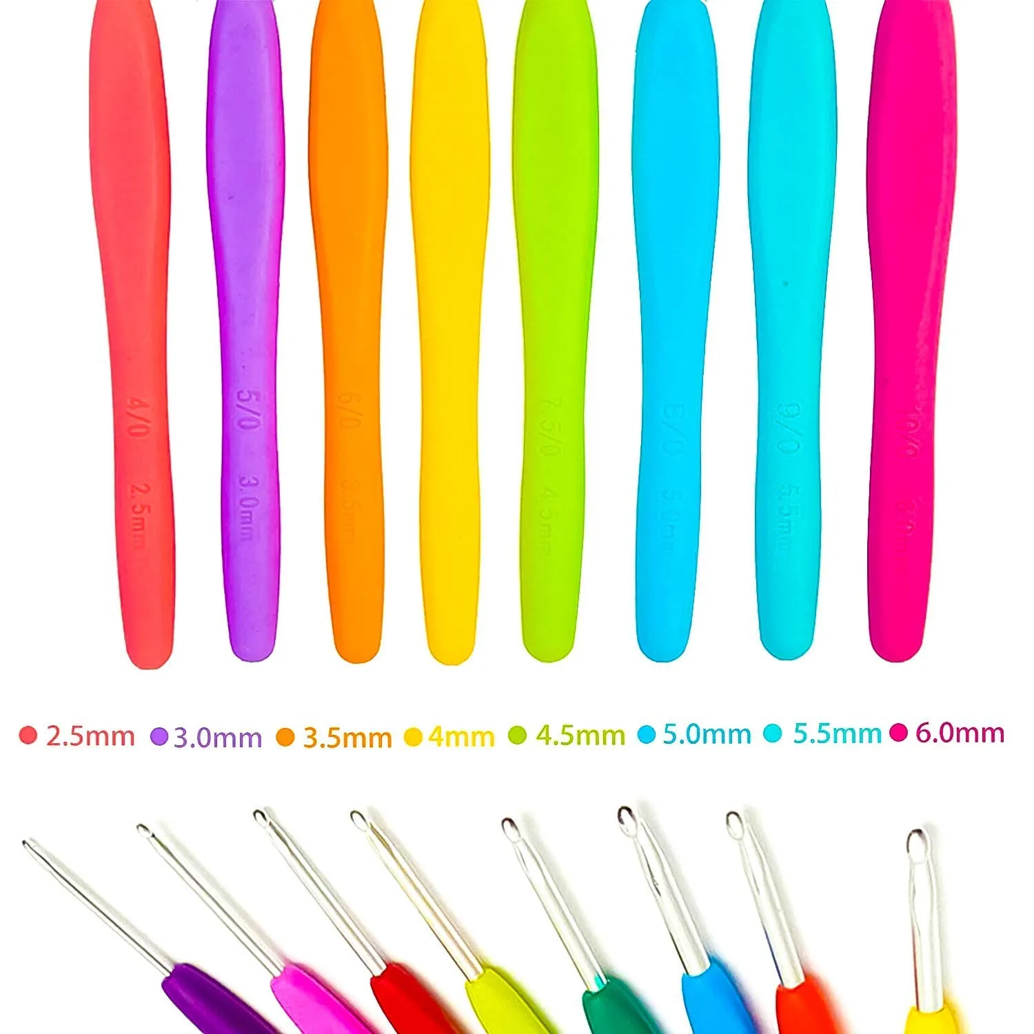 Wolly Wonders Crochet Kit for Beginners Adults, Crochet Kits Include Yarns, 59pcs Crochet Starter Kit for Beginners Kids, Crochet Hooks 2.0-6.0 mm, Lace Steel Needles 0.6-1.9 mm